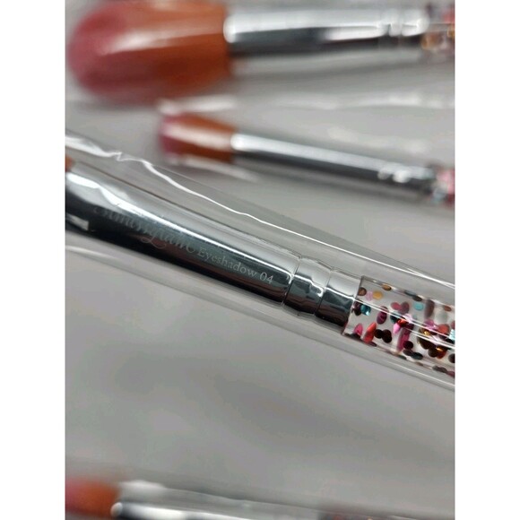 Slmissglam Rainbow Luxe Brush Set of 5 Makeup Brushes Glitter Handles New Orange - Picture 6 of 7